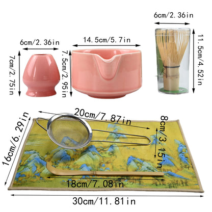 4PCS/Set Japanese-style Matcha Bowl , Spoon, Tea Whisk, Perfect Gift For Ceremony, Traditional Decoration