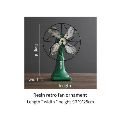 American Vintage Electric Fan Model Office TV Cabinet Decoration Indoor Desige Crafts Clothing Store Window Display Props Gifts
