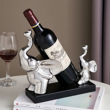 Indoor Figurine Elephant Sculpture Wine Bottle Holder Bracket Creative Living Room Home Housing Decor Abstract Art Ornament