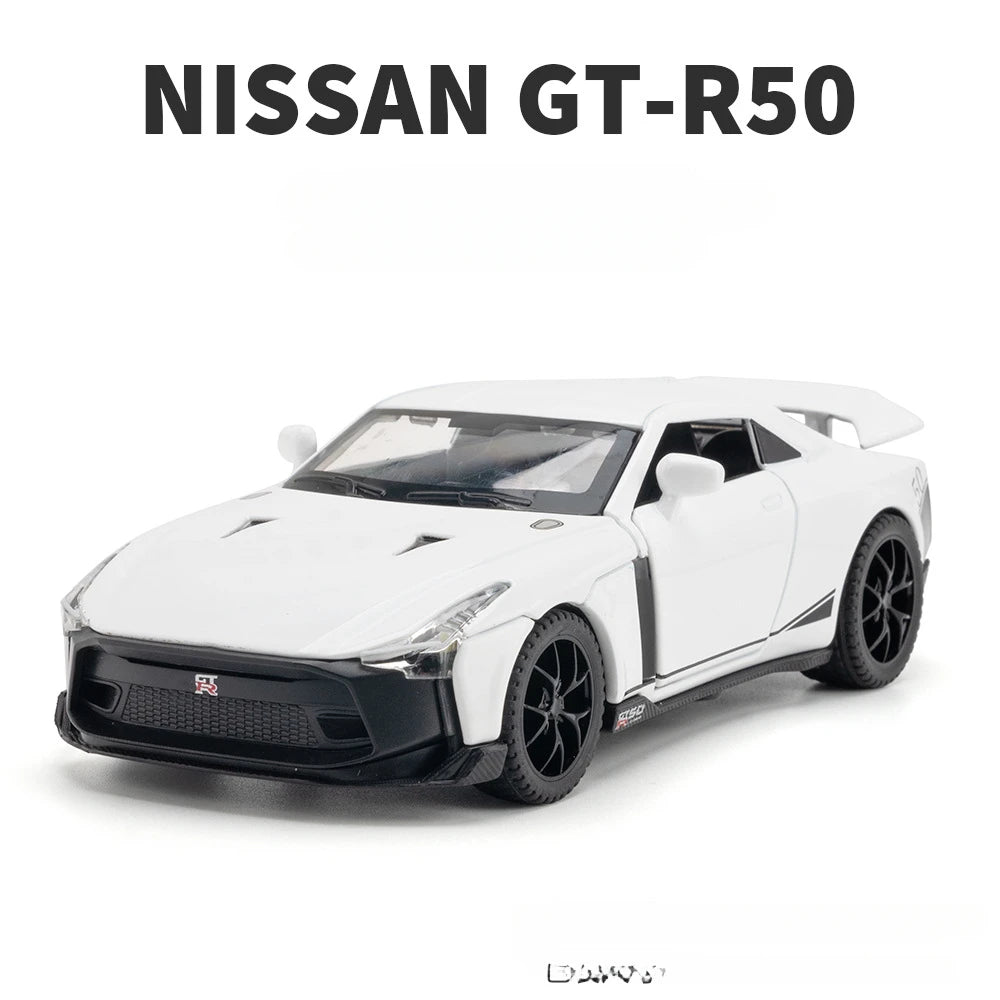 1:32 Nissan GT-R50 Model Car Toy Alloy Diecasts Metal Super Sport Cars With Sound Light Vehicle Toys for Boys Gifts Collection