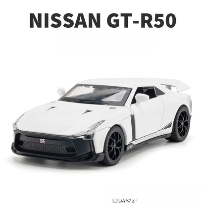 1:32 Nissan GT-R50 Model Car Toy Alloy Diecasts Metal Super Sport Cars With Sound Light Vehicle Toys for Boys Gifts Collection