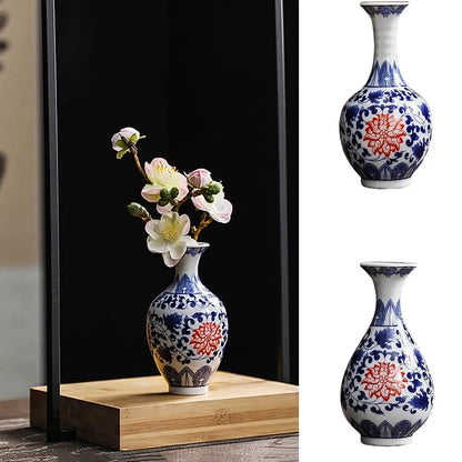 Mini Small Porcelain Vases Vintage Strong Chinese Style Vessel Vase Handmade Hand-painted Desktop Ornament Party Decoration