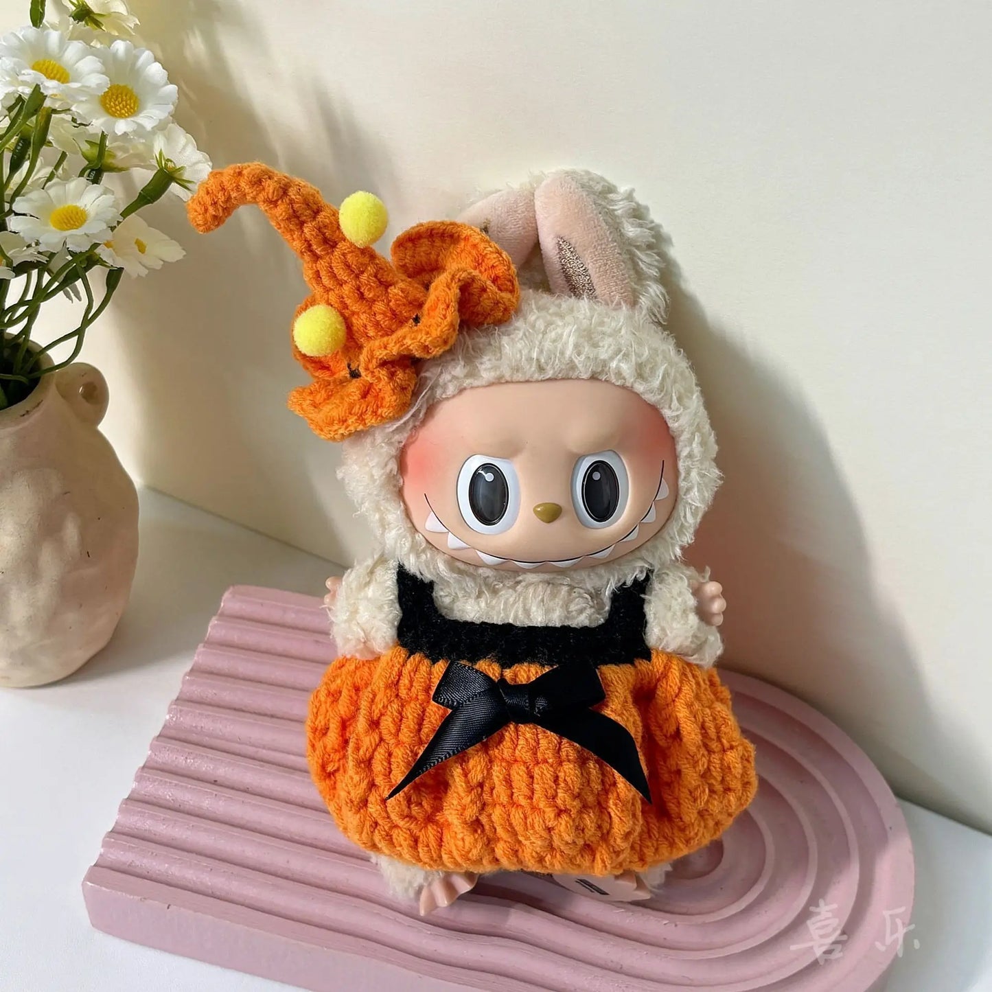 Halloween Pumpkin Clothes For Lafufu Clothes Doll Bat Wing Pumpkin Clothes with Hat For labubu cloth outfit Accessories