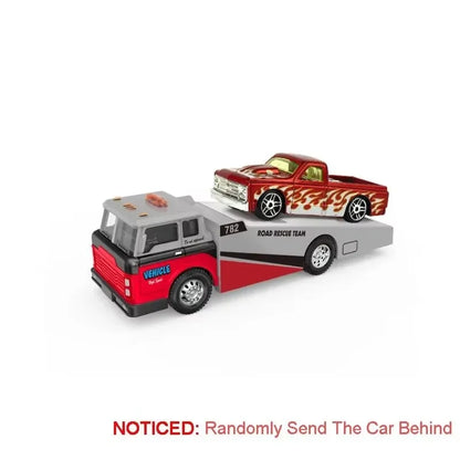 1: 64 Container Trailer Toys Alloy Models Cars Doors Opened Pull Back Miniature Flatbed Transport Vehicles Boys Festival Gifts