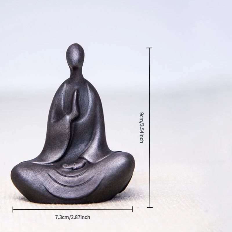 Chinese Buddha Statue Ornaments Zen Ornament Studydecoration Tea Pet Imitation Cast Iron Handmade Home Modern Art Figurine Decor