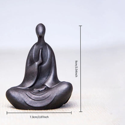 Chinese Buddha Statue Ornaments Zen Ornament Studydecoration Tea Pet Imitation Cast Iron Handmade Home Modern Art Figurine Decor