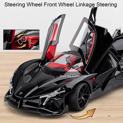 1:18 Apollo EVO Pagani Huayra Roadster BC Model Toy Cars Wheel Pull Back Miniature Vehicle 4 Doors Opened Car Toddler Kids Gifts