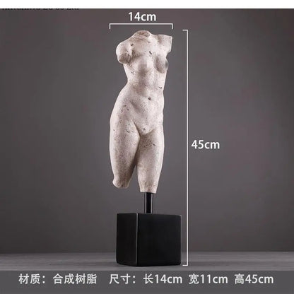 Nordic Half-body Statue Decoration Ornaments Retro Frosted Resin Sculpture Art Living Room Desk Home Crafts