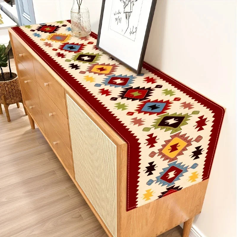Bohemian Chic Linen Table Runners Dining Room Decor Durable Home Dining Table Runners Holiday Party Supplies Decorations