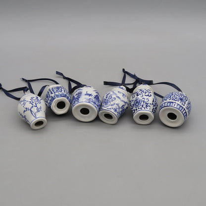 Ensemble de modèles de mini pots, ornements de noël, miniatures en céramique, décoration de la maison