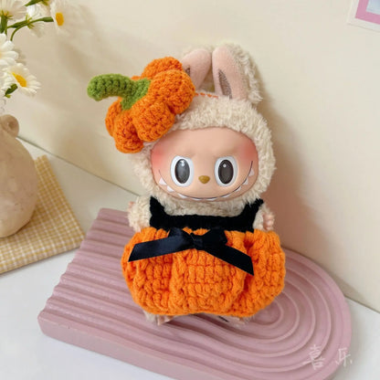 Halloween Pumpkin Clothes For Lafufu Clothes Doll Bat Wing Pumpkin Clothes with Hat For labubu cloth outfit Accessories