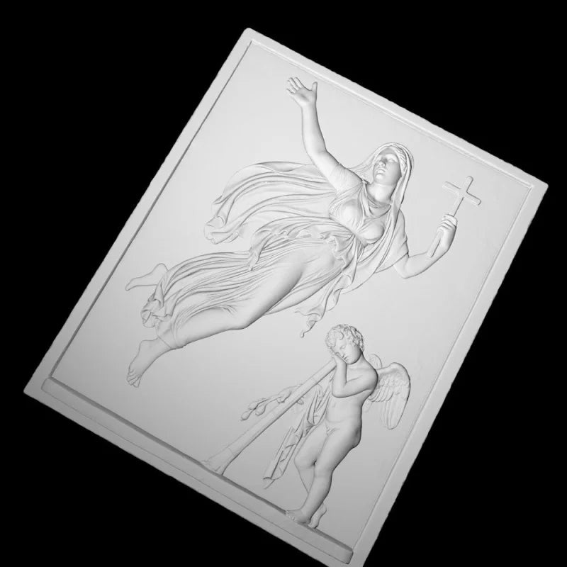 Angel And Woman Plaster Three-Dimensional Art Relief Decorative Painting Desktop Decoration Fragrant Stone Creative Gift Art