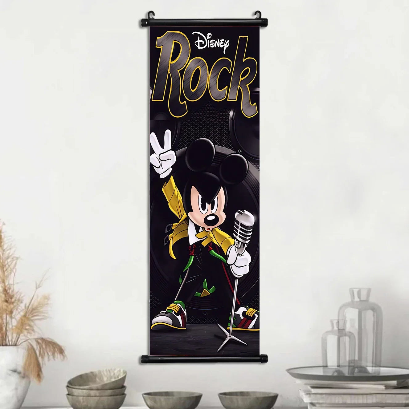 Disney Mickey Mouse Wallpaper Wall Artwork Canvas Hanging Scroll Poster Painting Print Home Decoration Art Child Birthday Gift