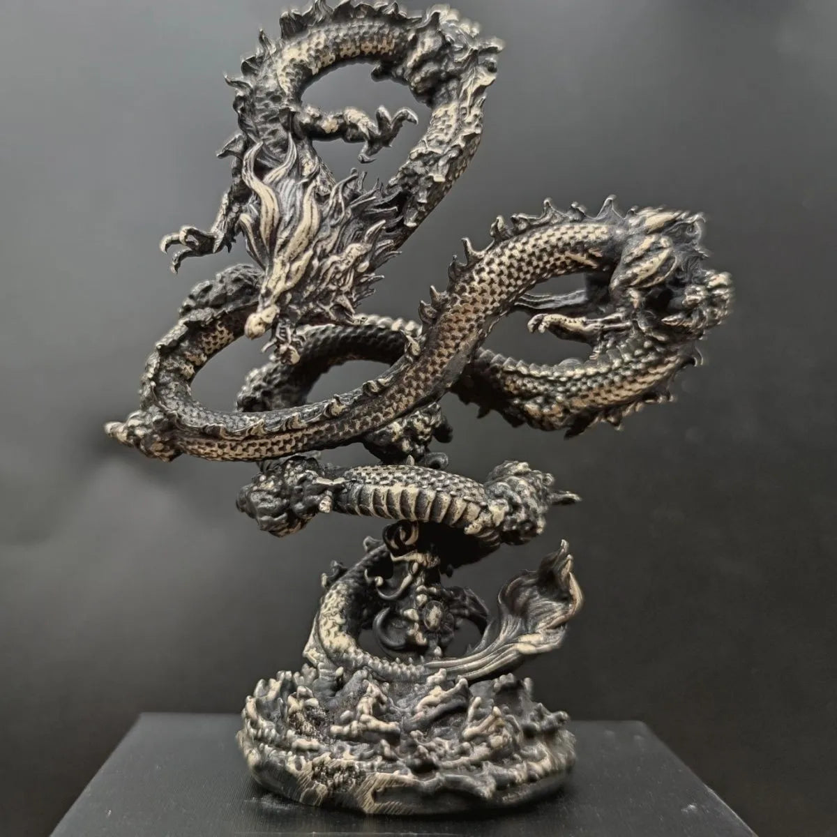 2024 Creative Oriental Dragon Bronze Statue Animal Metal Figurine Home Decor Desktop Crafts Sculpture Decoration