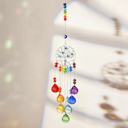 Sun Catcher Crystal Suncatcher Hanging Glass Prisms Wind Chimes Light Catcher Butterfly Wind Pendants for Car Garden Decorations