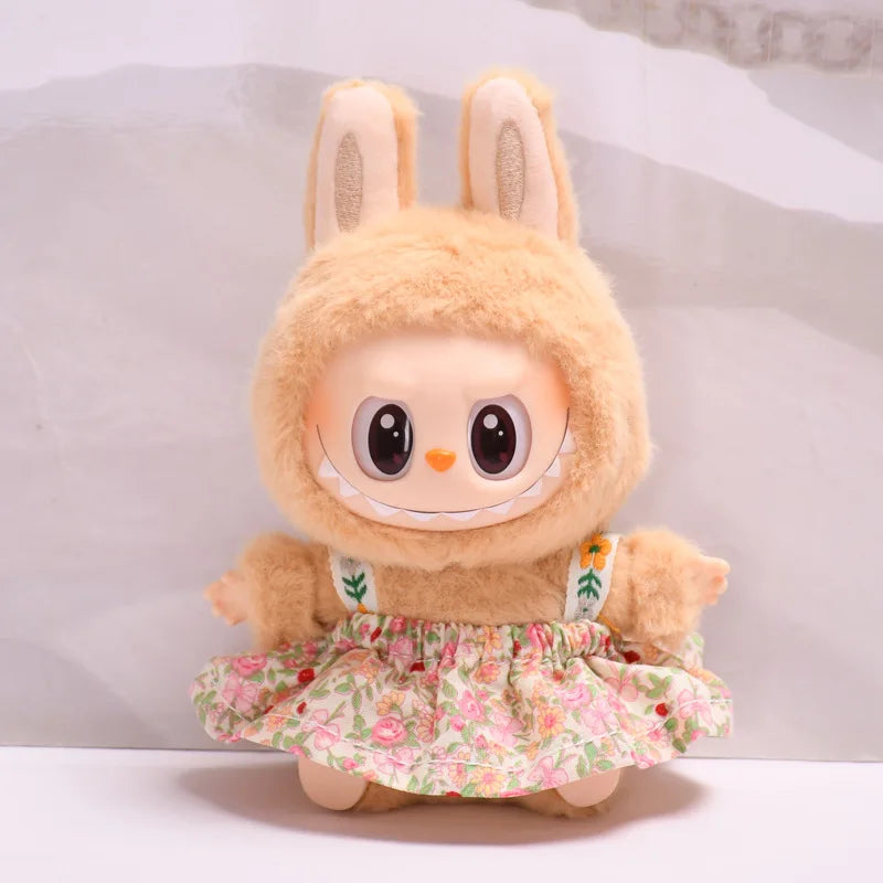 Second generation labubuBU sitting party vinyl blind box LABUBU holiday clothes cute skirt instead of baby clothes cute.