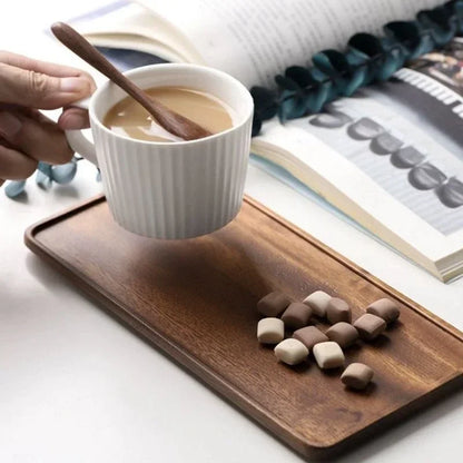 Wooden Tray Rectangular Fruit Snack Food Storage Tray Hotel Home Kung Fu Tea Tray Decorative Items