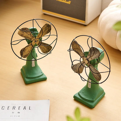 American Vintage Electric Fan Model Office TV Cabinet Decoration Indoor Desige Crafts Clothing Store Window Display Props Gifts