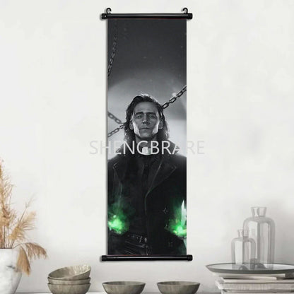 Marvel The Avengers Movie Loki Hanging Scroll Poster Artwork Home Decoration Decor Avengers Wallpaper Canvas Painting Print Gift