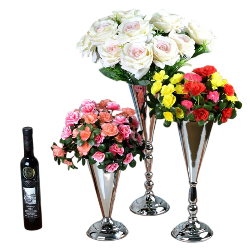 Flower Vases for Wedding Decor Golden  Metal Vases candlestick Home Decoration Party Holiday Brithday Table Decorate