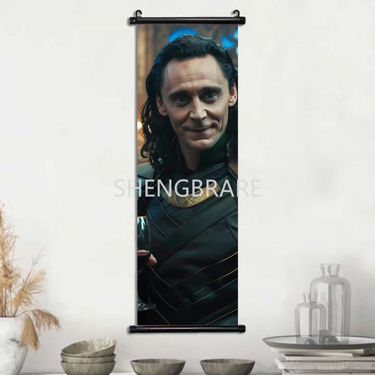 Marvel The Avengers Movie Loki Hanging Scroll Poster Artwork Home Decoration Decor Avengers Wallpaper Canvas Painting Print Gift