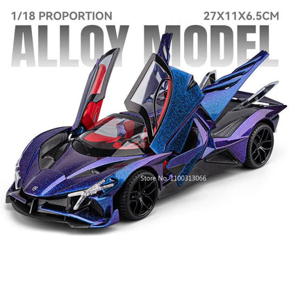 1:18 Apollo EVO Pagani Huayra Roadster BC Model Toy Cars Wheel Pull Back Miniature Vehicle 4 Doors Opened Car Toddler Kids Gifts