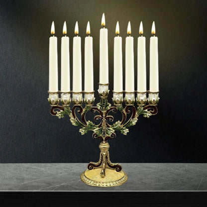 Kandelaber, traditionell, klassisch, Hanukkah, antiker Kerzenständer, Kerzenhalter, jüdischer Kerzenständer, Metallhandwerk, Hochzeitsdekoration