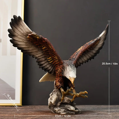 1pc Modern Abstract Resin Eagle Statue Majestic Winged Creature Intricate Detailing Living Room Office Decor Gift 18.5cm