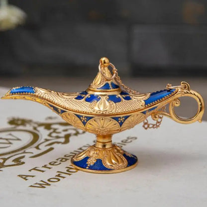 New Aladdin Magic Lamp Zinc Alloy Drip Color Retro Creative Home Crafts Metal Ornaments Home Figurines Decor Birthday Gifts