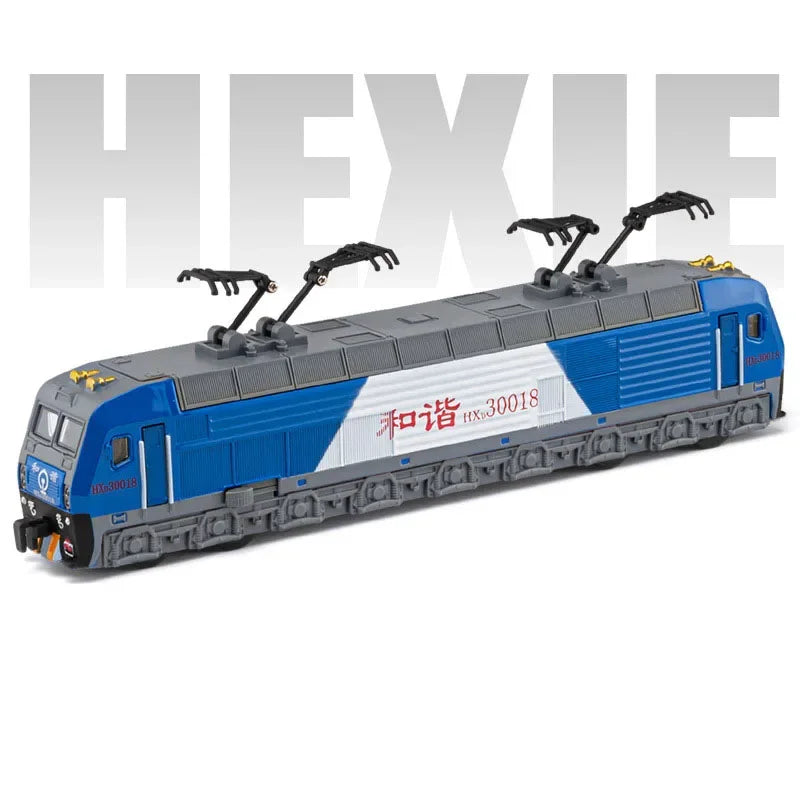 1:87 Scale DONGFENG HEXIE Train Models Cars Toy Alloy DIecast 4 Doors Opened Light Music Electric Trains Kids Educational Toys