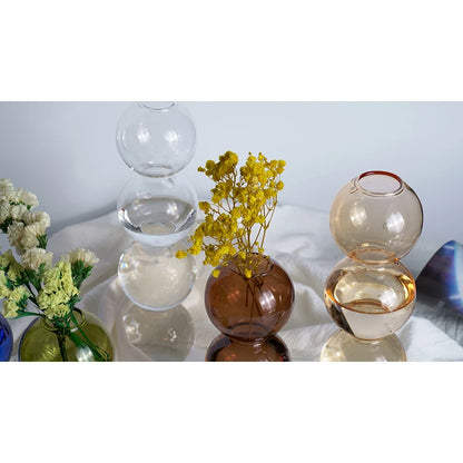 Glass Vase Nordic Home Decor Bubble Vase Small Vase on Colorful Table Decoration Gift Blue Glass Vase