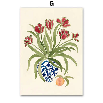 Abstract Girl Hand Fruit Flower Leaf Vase Wall Art Canvas Painting Nordic Posters And Prints Wall Pictures For Living Room Decor