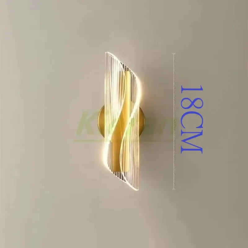 Modern Thin Waist LED Wall Lamp Bedroom Study Restaurant Hotel Bedside Streamer Wall Lamps Living Room Decor Scroll Wall Lights