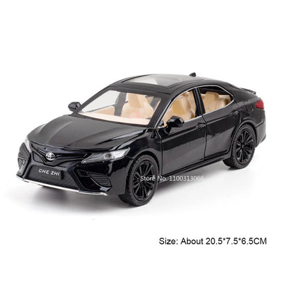 1:24 Camry RAV4 Models Cars Toys Rubber Tires Miniature Vehicles 6 Doors Opened with Light Music Car for Child Festival Gifts
