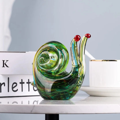 Glass Snail Sculpture Unique Handmade Colorful Murano Reptile Statue Series Home Decor Accessories Ornaments Gifts