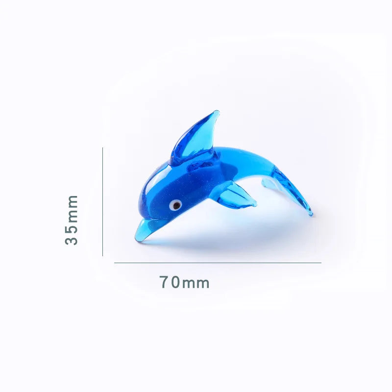 Crystal Dolphin Figurine Glass Lovely Sea Animal Ornament Home Table Statue Decor Fish Tank Craft Paperweight Kid Christmas Gift