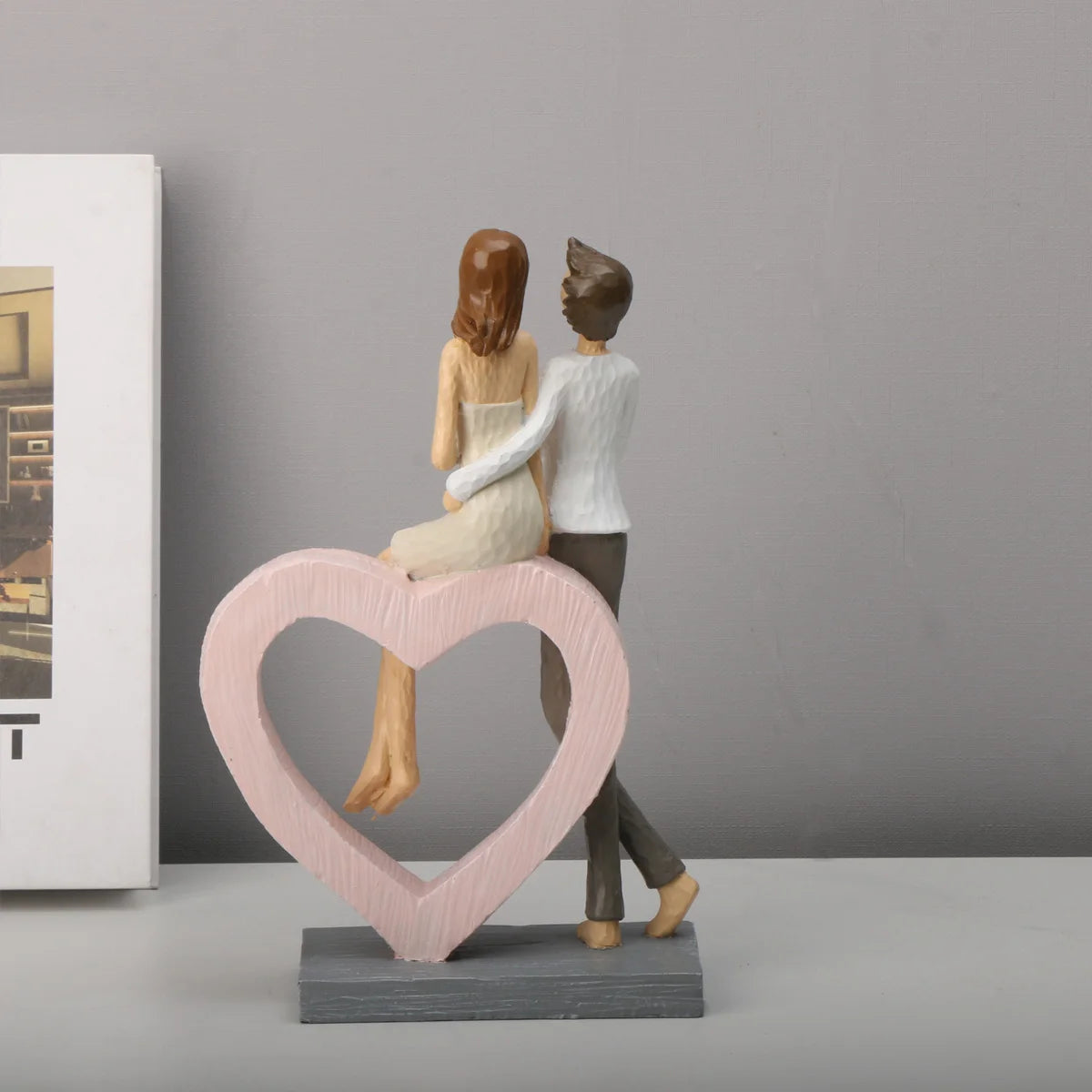 1pc Abstract Couple Character Ornament, Resin Statue ArtCraft, For Bookshelf Home Living Room Office Cafe DecorRoom Tabletop Dis