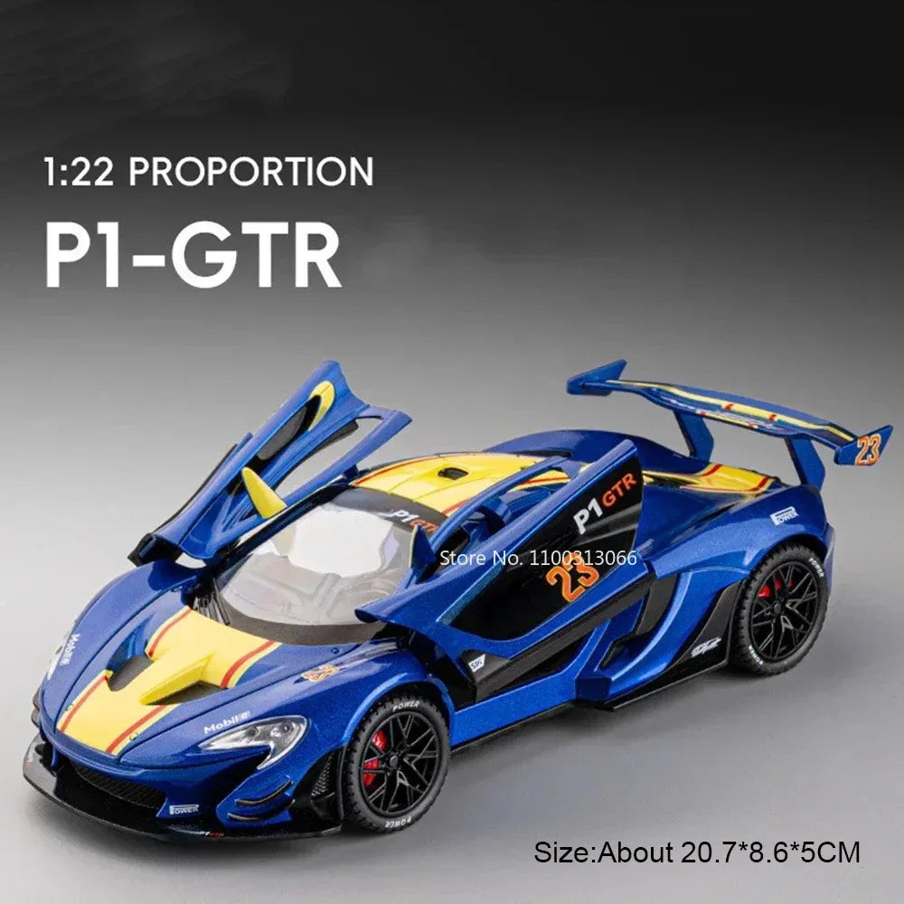1:22 Lambor V12 GT P1 GTR Toys Models Alloy Diecast Cars Doors Opened Sports Car Rubber Tires Miniature Vehicle Toddler Gifts