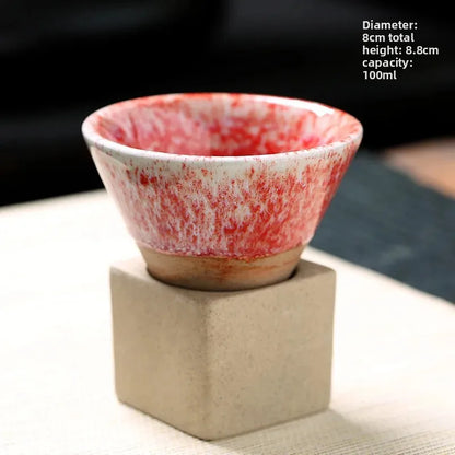 Creative coffee cup Japanese coarse pottery teacup cross-border explosion ceramic mug retro water cup conical cup