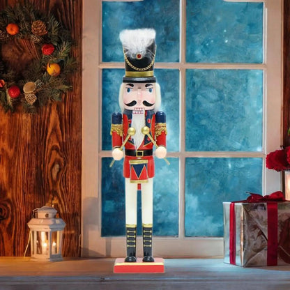 Christmas Nutcracker Figure Decor 40cm Wooden Nutcracker for Home Kids Gifts