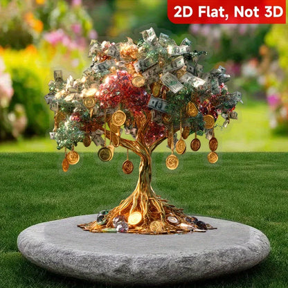 1PC Gold Coin and Paper Currency Combination Life Tree Pattern Desktop Decoration, Home Decoration, Ideal Gift for Friends