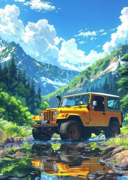 Blue Cabin Beach Forest Canvas Painting  Sea Summer Beach Bar Anime Wall Art HD Print Poster for Living Room  Modern Home Decor