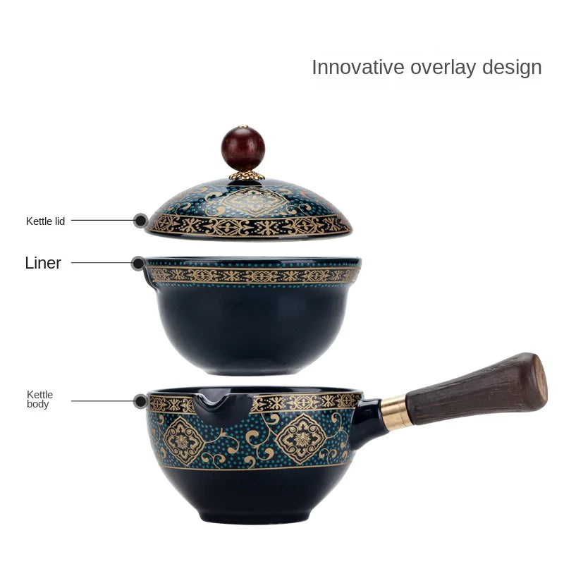 Swing Tea Artifact Lazy Kung Fu Tea Set Portable Xiaoyao Teapot Teaware Kitchen Dining Bar Home Garden