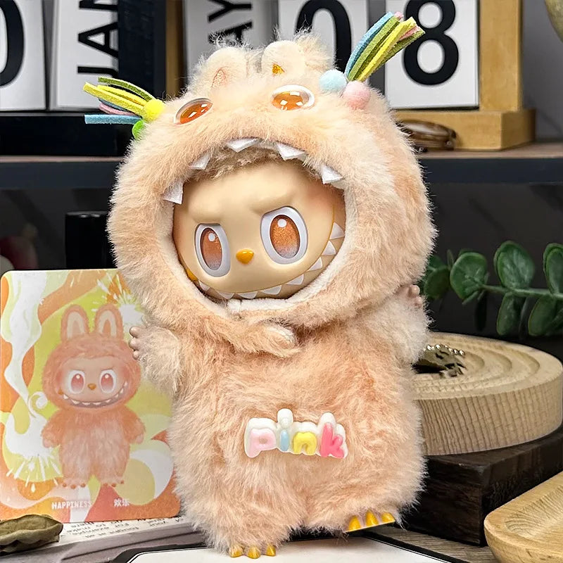 Labubu Sitting Party 1st 2nd 3rd Gen Baby Outfit:Cute Monster Plush Onesie Suit Blind Box Collectible Clothing  No Doll Included