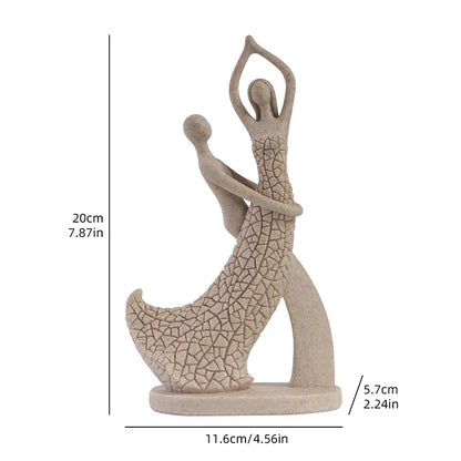 European-style Lovers' Sandstone Figurine, Resin Craft Home Decor for Living Room, Valentine's Day Gift