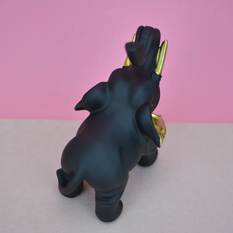 Elephant decoration, wall art shelf decoration decorated elephant gifts, handmade collector's edition wood grain elephant figuri