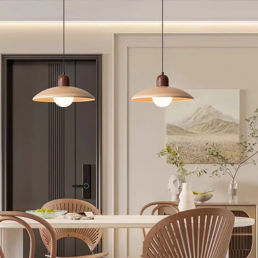 Mid ancient style restaurant small chandelier Retro Japanese wabi sabi Walnut wood color Homestay bar counter 2025 New hanging l