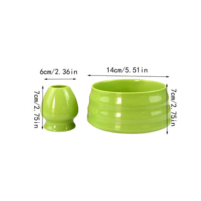2/pcs Japanese Matcha Set Matcha Bowl With Mouth Song Dynasty Tea Tip Tool Matcha Whisker Stand