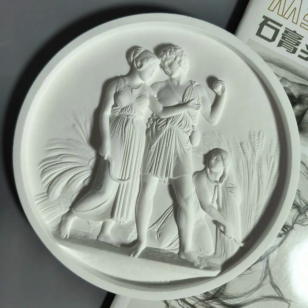 Creative Plaster Sculpture Desktop Small Ornaments Nordic Character Desktop Art Decoration Home Office Relief Painting