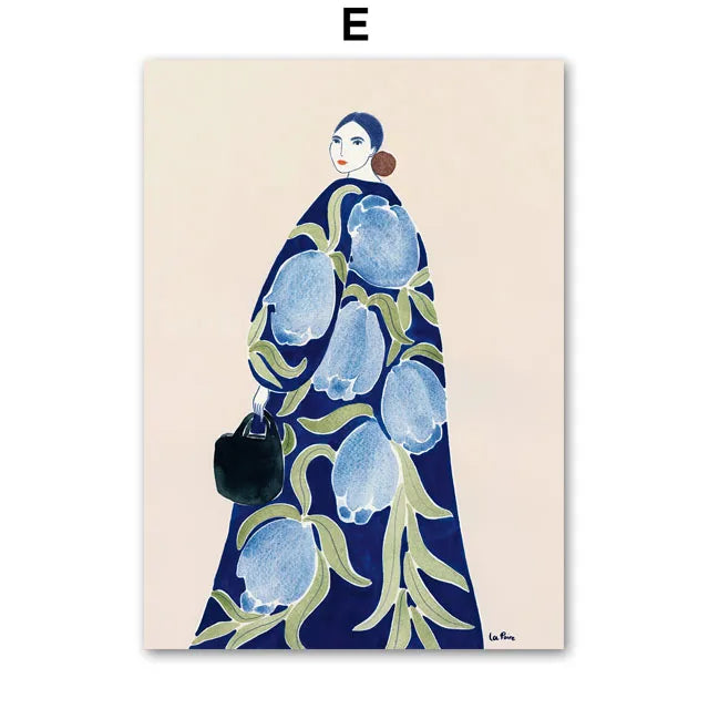 Abstract Girl Hand Fruit Flower Leaf Vase Wall Art Canvas Painting Nordic Posters And Prints Wall Pictures For Living Room Decor